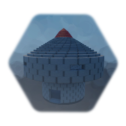 Large Cobblestone Tower - Wooden Spiral Stairs - Windows