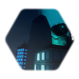 Godzilla destroy Downtown