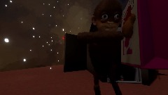 Familia de monos en Navidad.