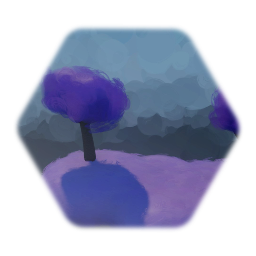 Purple trees inspired by the lorax