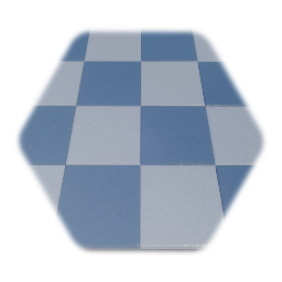 Checkered Light Blue and White Square Floor Tile.