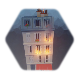 Building on fire.