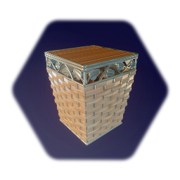 Metal & Wicker Laundry Basket