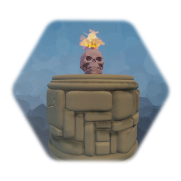 Skull lantern on column