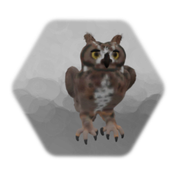 Great horned owl w/sound (blinking, moving head & wings)