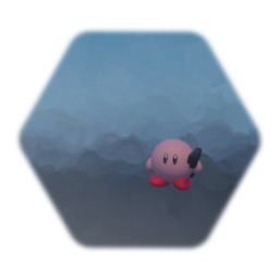 Kirby has a gun