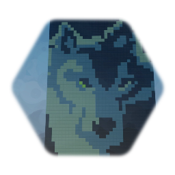 Pixel Art Wolf Portrait