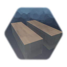 Two foursided parquet blocks / bricks