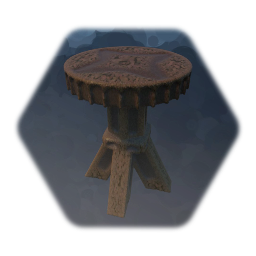 Carved Wooden End Table