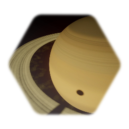 Saturn with moons and rings