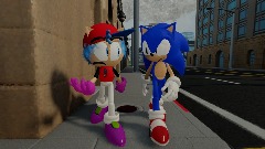 Evil The Sackboy: In the city talking to Sonic (SCENE)