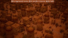 City in the sand (randomly generated, tilt-shift camera)