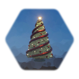 Christmas Tree - Red Theme with Warm White Lights