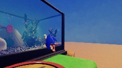 Fish tank with a mermaid in it