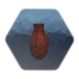 Tall Pot/Vase - Painted Red Clay - Pristine