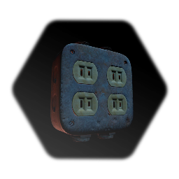 Dual Outlet Rusty Junction Box With Plate