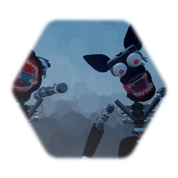 Withered Cartoon Cat and Cartoon Dog