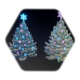 Christmas Tree Pink Blue Snowflakes.