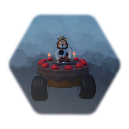 Jasper in his chocolatecakemobile