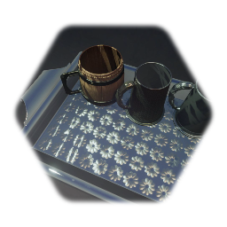 Tankards Tray and corkscrew