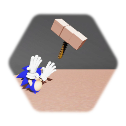 Hammer hitting Sonic