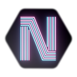 Neon Retro Striped Letter N