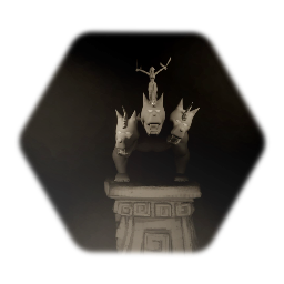 Queen Nazumi and Cerberus Statue