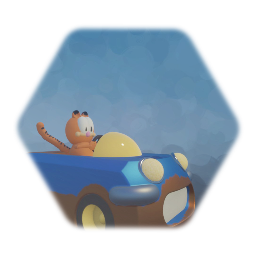 Garfield in a go kart