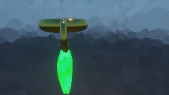 Gold metal spirit colar with green crystal pendant