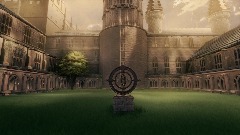 Sunset Hogwarts courtyard