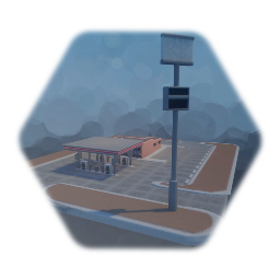 Gas station facade interior