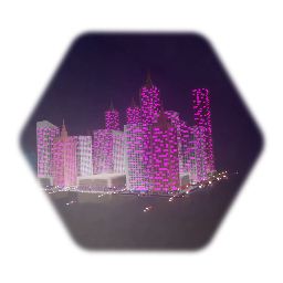Purple City Skyline with Animations