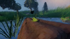 Frog in river