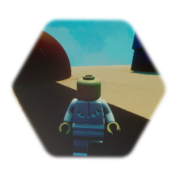 A man has fallen into bikini bottom in lego city