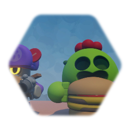 Spike and barryl eats togeter an hamburger