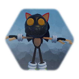 Wearing a gas mask Inposter Blake The hegehog animation version