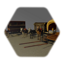 Carriages and horses pack from the community