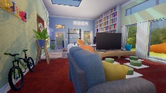 Living/Office Room with Cosy Hall