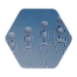 A collection of puppets (tall to small)