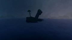 Foggy Sunset Island