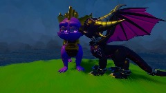 Cynder kisses Spyro on the cheek