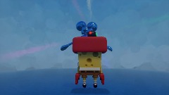 Blue gold Two headed squidward boss fight spongebob level 2