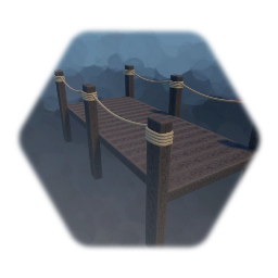 Old bridge with rope