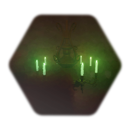 green candle chandelier