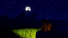 Moonlight Mountain Scene