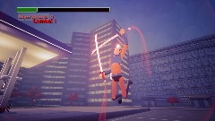 Black samurai Futuristic City