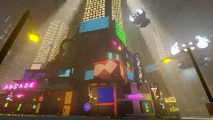 Mega city fly trough