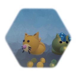Roblox Adopt me Orange Cat and Golden Unicorn (Movable)