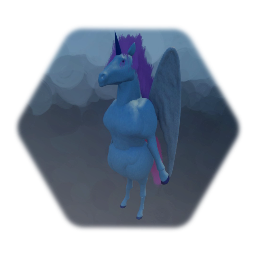 Bipedal Winged Unicorn (Alicorn) Horned Pegasus