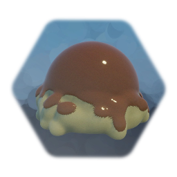 Ice cream scoop With Chocolate Topping